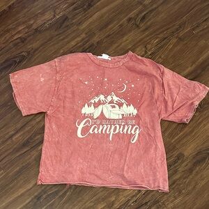 'I'd Rather Be Camping' crop t shirt - medium